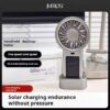 Mros Solar-Powered Handheld Desktop Fan, Portable, Outdoor USB Rechargeable for Summer.