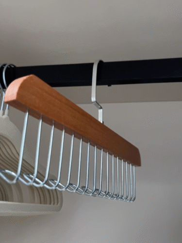 Wooden Strap Hanger Multifunctional Underwear Vest Storage Tool Home Solid Wood Hook Wave Clothes Drying Rack (PACK OF 20) photo review
