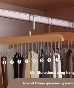 Wooden Strap Hanger Multifunctional Underwear Vest Storage Tool Home Solid Wood Hook Wave Clothes Drying Rack (PACK OF 20)