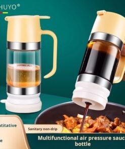 Squeeze-type oil bottle, food-grade seasoning squeeze bottle, high borosilicate glass squeeze bottle, honey and tomato sauce bottle