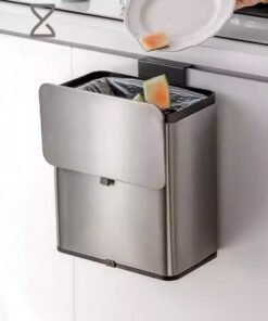 Kitchen trash can, home bathroom, 2025 new model toilet with lid, wall-mounted, special design for no bending over.