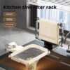 Suction Cup Sink Filter Net Kitchen Disposable Food Waste Washing Basin Filter Rack Storage Net Leftover Food Drain Rack (PACK OF  3; includes 100 disposable nets)