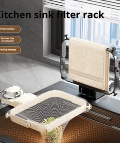 Suction Cup Sink Filter Net Kitchen Disposable Food Waste Washing Basin Filter Rack Storage Net Leftover Food Drain Rack (PACK OF  3; includes 100 disposable nets)