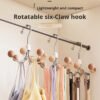 360° Rotatable Wardrobe Hooks Home Use Simple Multi-Function Storage Tool Dormitory Daily Use Six-Prong Hooks (PACK OF 3)